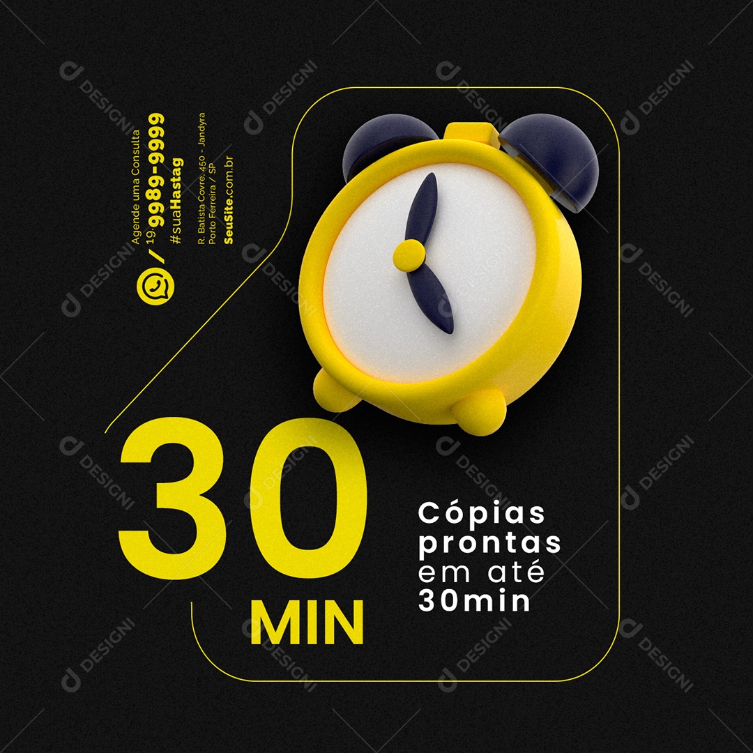 Chaveiro Cópias Prontas em Até 30 Min Social Media PSD Editável