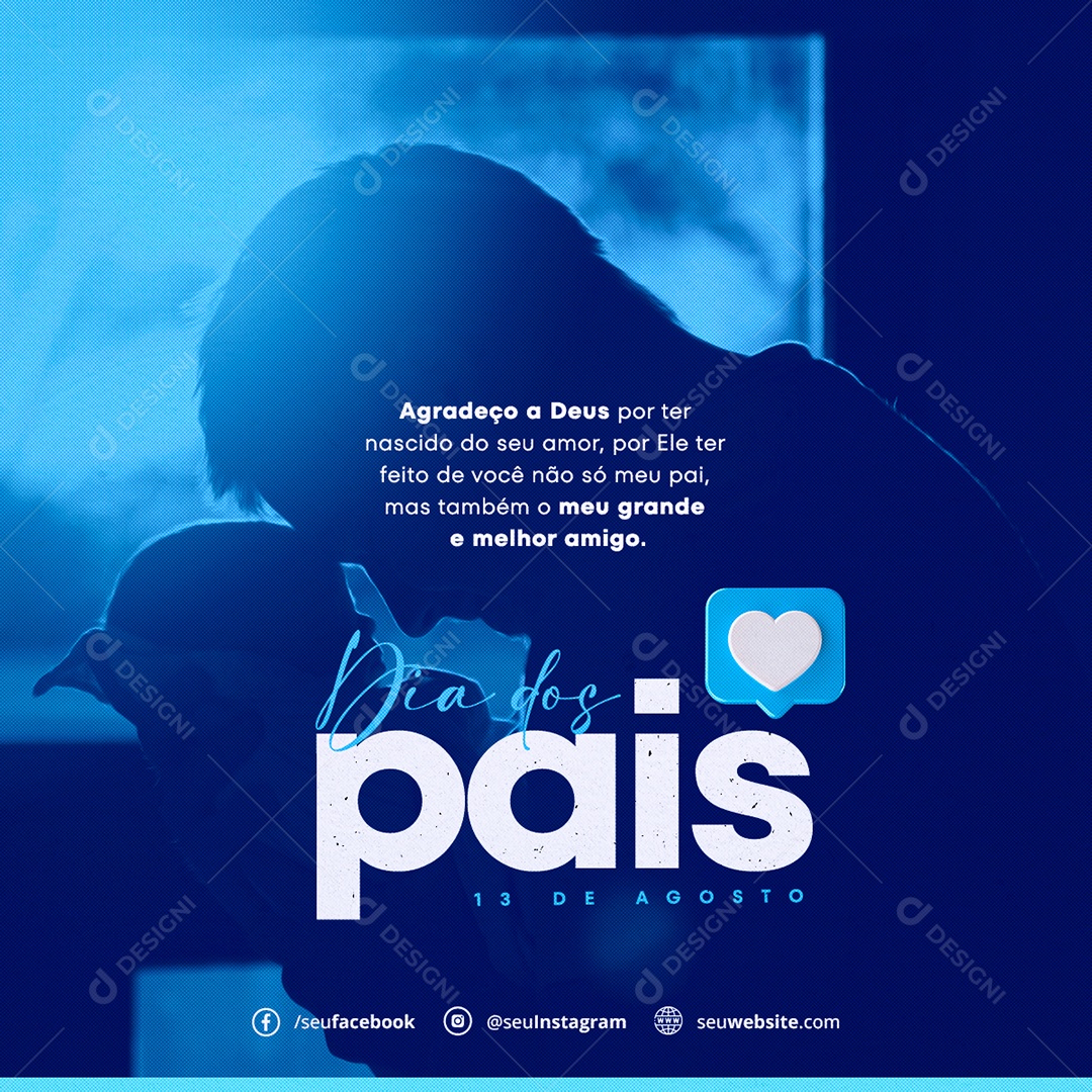 Social Media Meu Grande e Melhor Amigo Dia Dos Pais PSD Editável