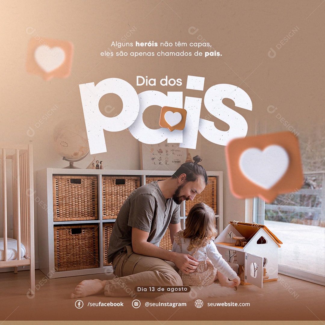 Alguns Heróis Não Tem Capas Dia Dos Pais Social Media PSD Editável