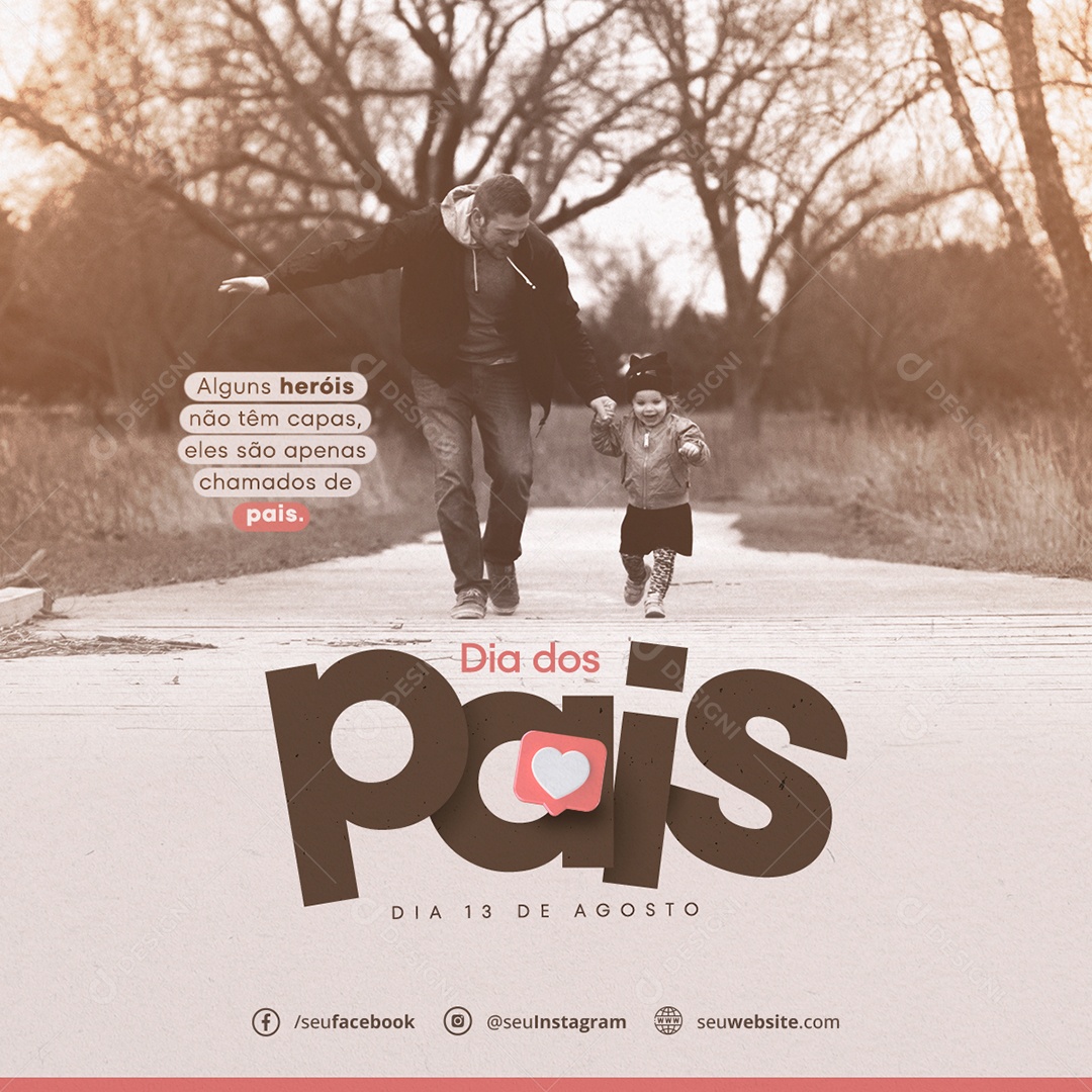 Social Media Dia Dos Pais 13 De Agosto PSD Editável