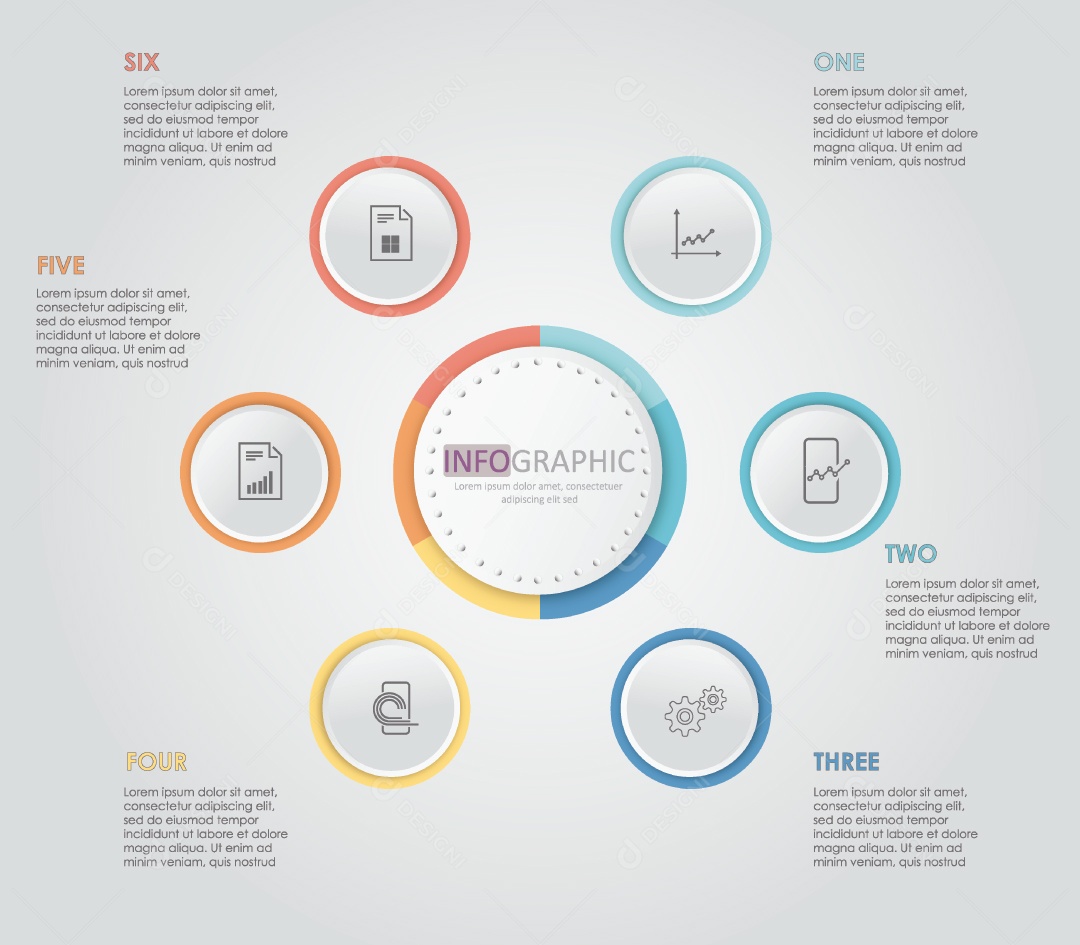 Ilustração de Infográficos Coloridos Vetor EPS
