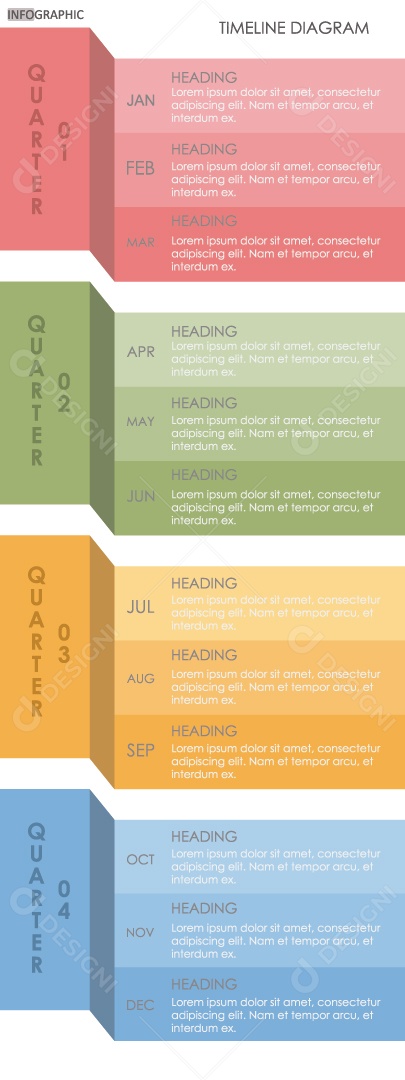 Infográficos Coloridos Ilustração Vetor EPS