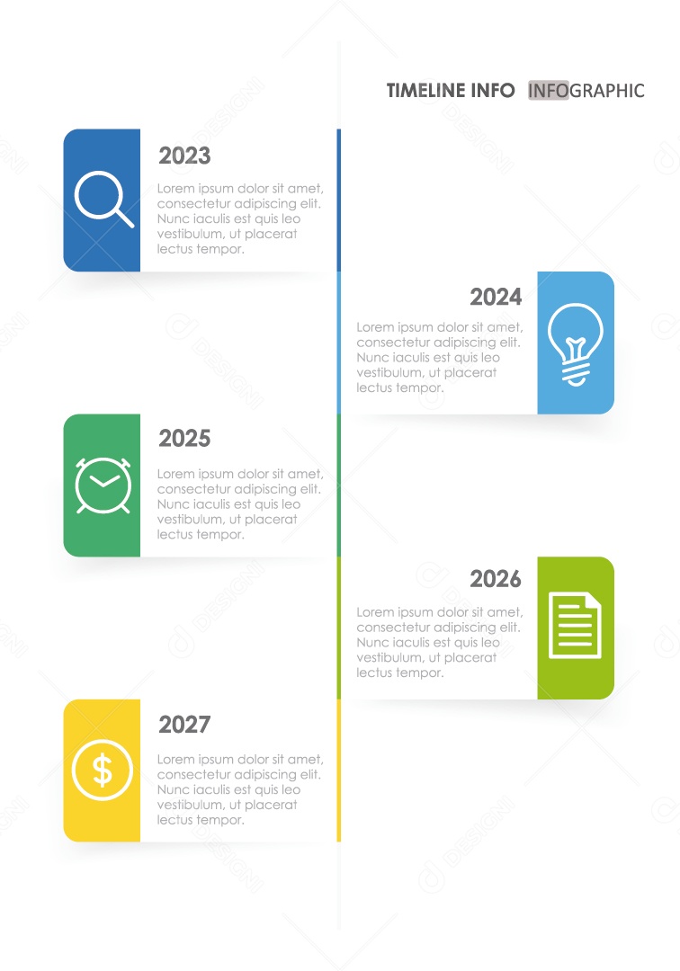 Infográficos Coloridos Ilustração Vetor EPS