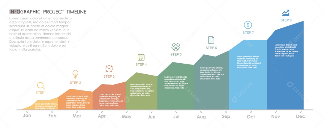 Ilustração de Informações de Infográficos Coloridos Vetor EPS