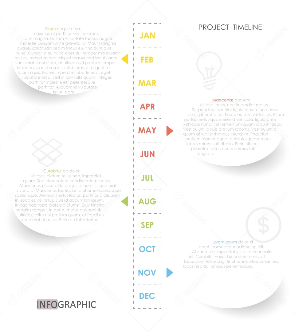 Ilustração de Informações de Infográficos Coloridos Vetor EPS