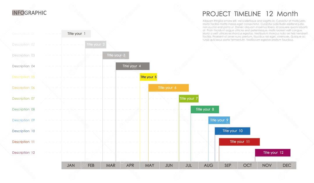Ilustração de Informações de Infográficos Coloridos Vetor EPS