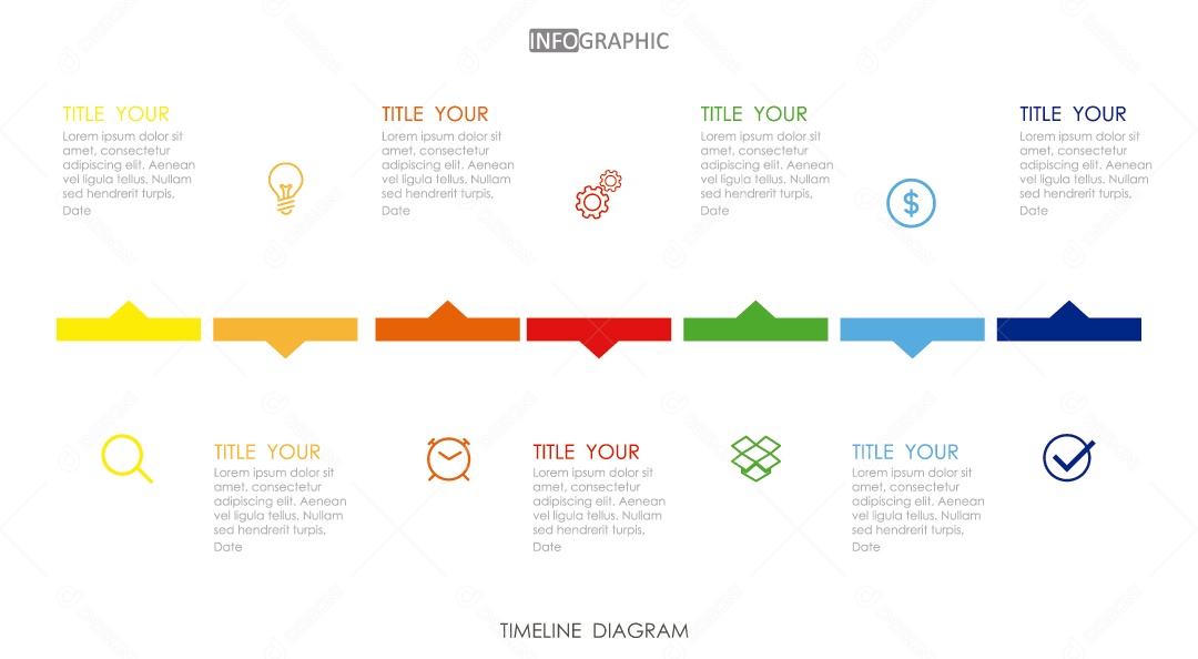 Infográficos Coloridos Ilustração Vetor EPS