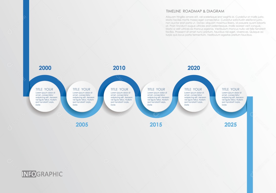 Infográficos Azul e Branco Ilustração Vetor EPS