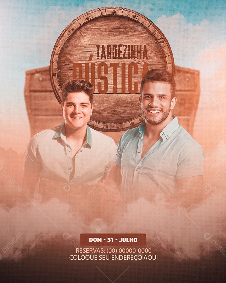 Tardezinha Rústica Flyer Social Media PSD Editável