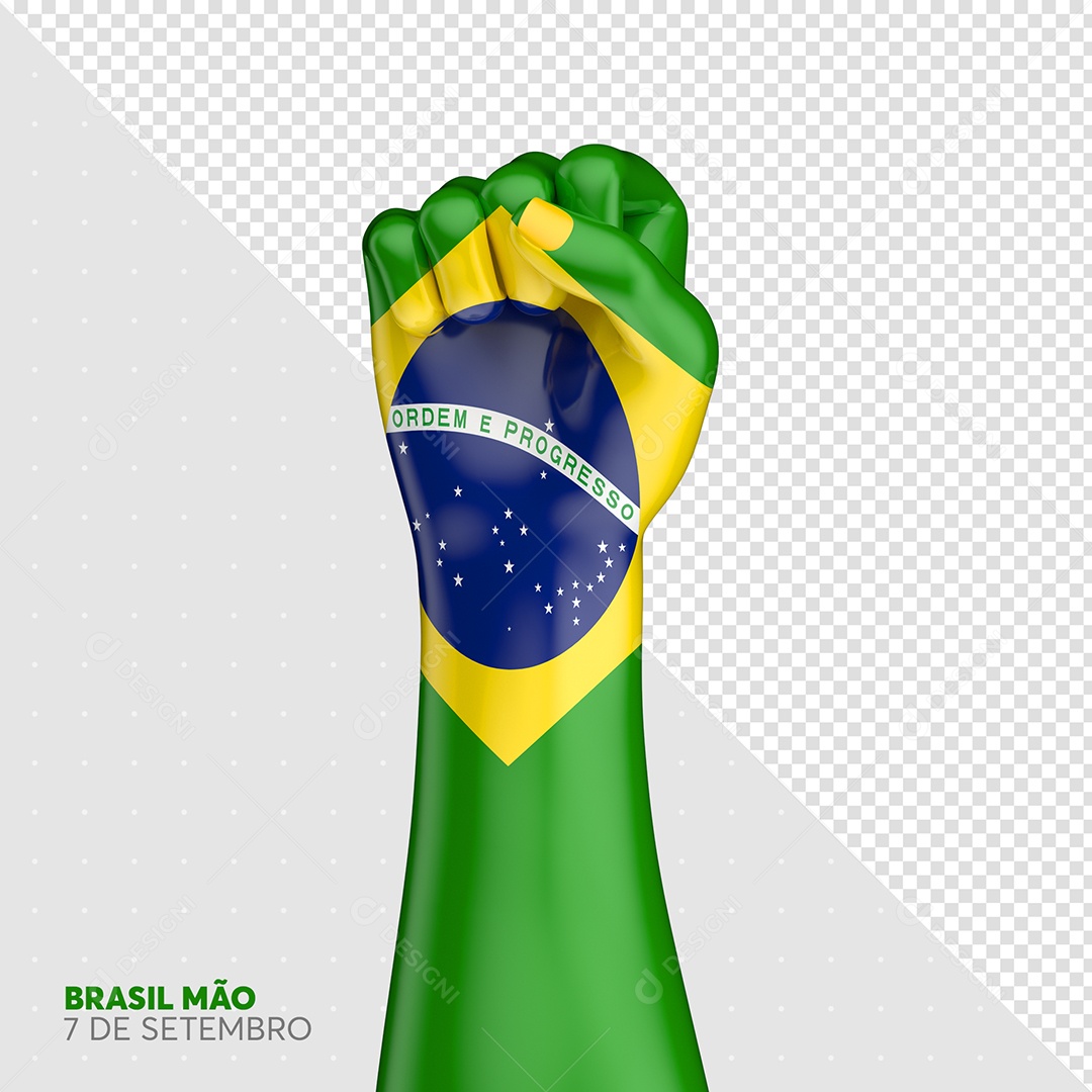 Braço de Liberdade Elemento 3D Do Dia Da Independência para Composição PSD
