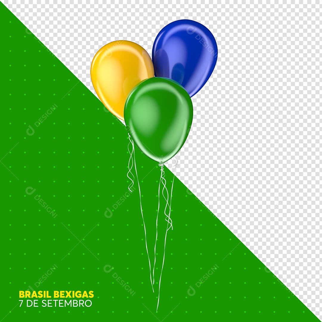 Balões Coloridos Elemento 3D Do Dia Da Independência para Composição PSD