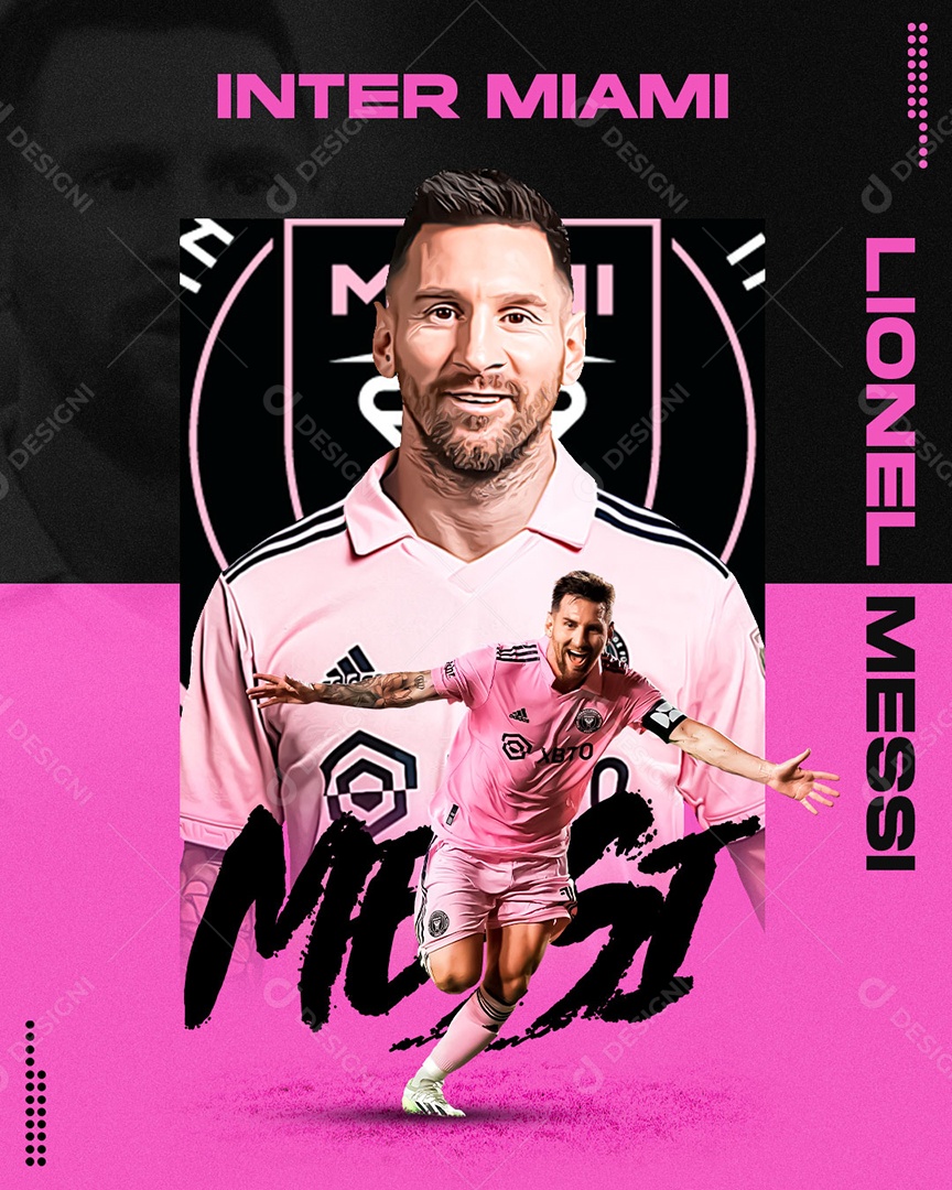Futebol Inter Miami Lionel Messi Social Media PSD Editável
