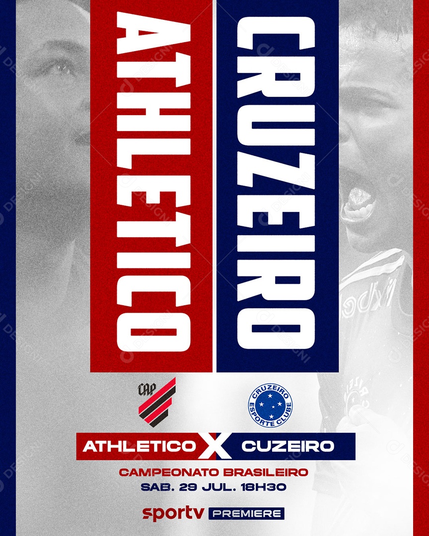 Social Media Campeonato Brasileiro Atlético Paranaense X Cruzeiro PSD Editável