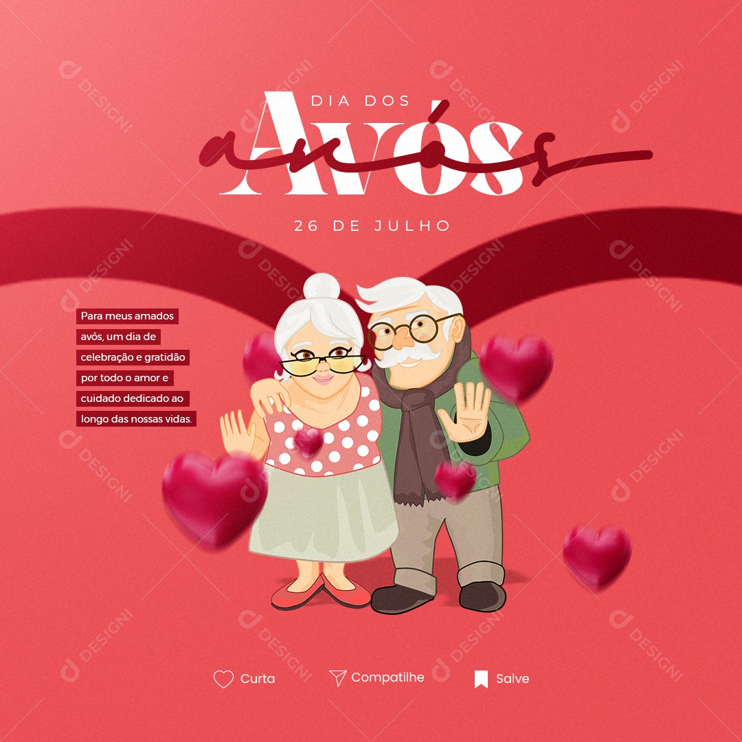 Dia dos Avós Para Meus Amados Avós 26 De Julho Social Media PSD Editável