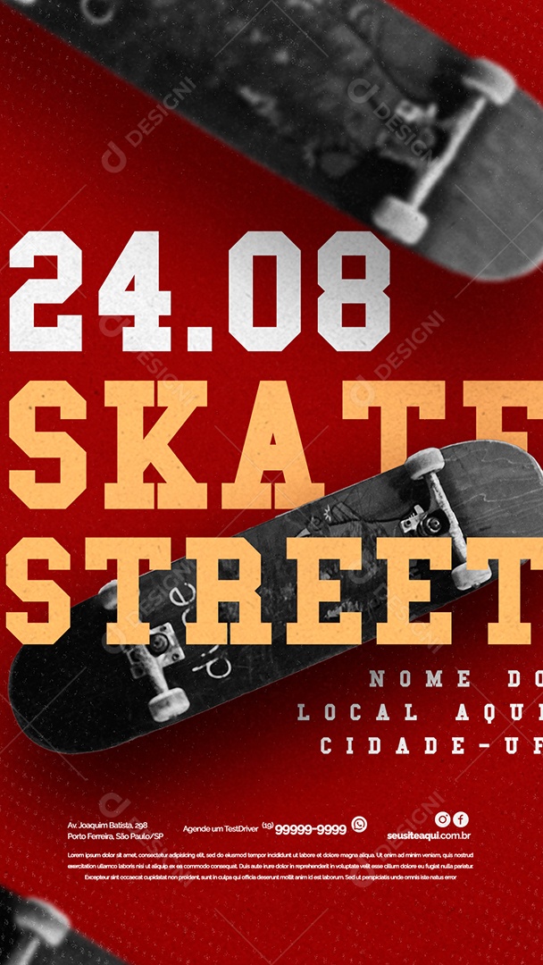 Story Skate Street Flyer Social Media PSD Editável