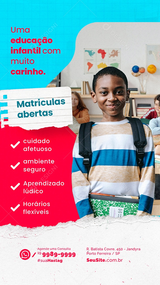 Story Aulas Particulares Uma Educação Infantil com Muito Carinho Social Media PSD Editável