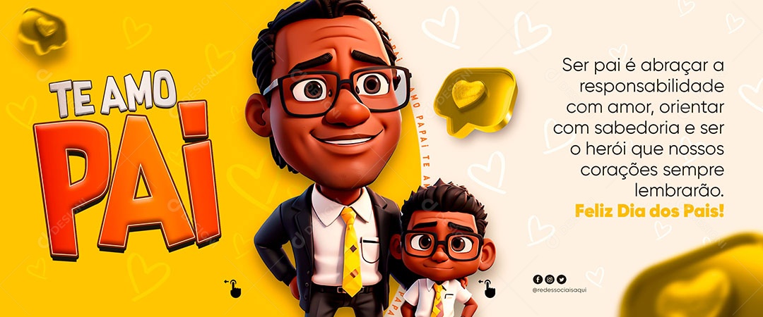 Banner Feliz Dia Dos Pais Te Amo Pai Orientar Com Sabedoria Social Media PSD Editável