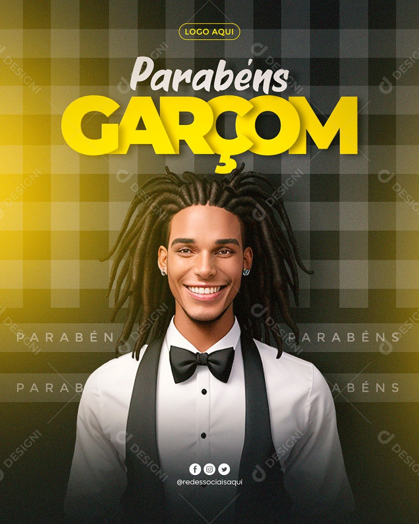 Social Media Parabéns Garçom PSD Editável