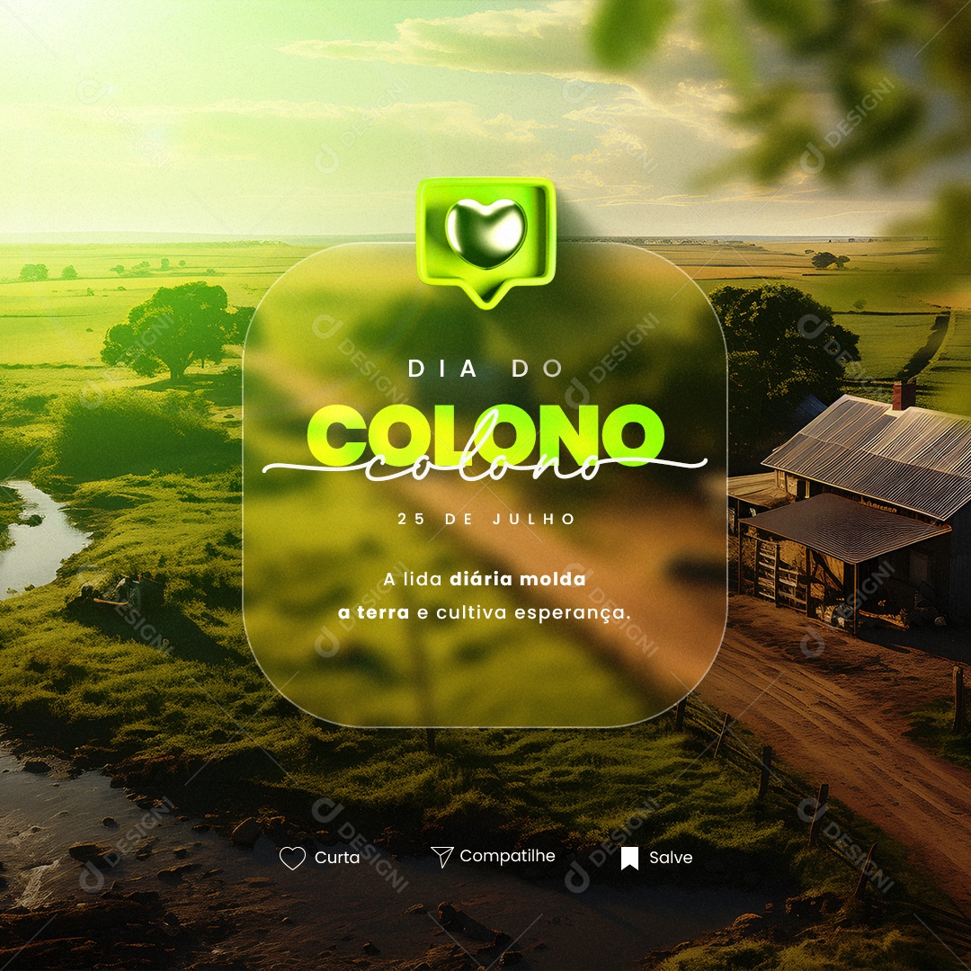 Dia Do Colono A Lida Diária Molda a Terra e Cultiva Esperança Social Media PSD Editável