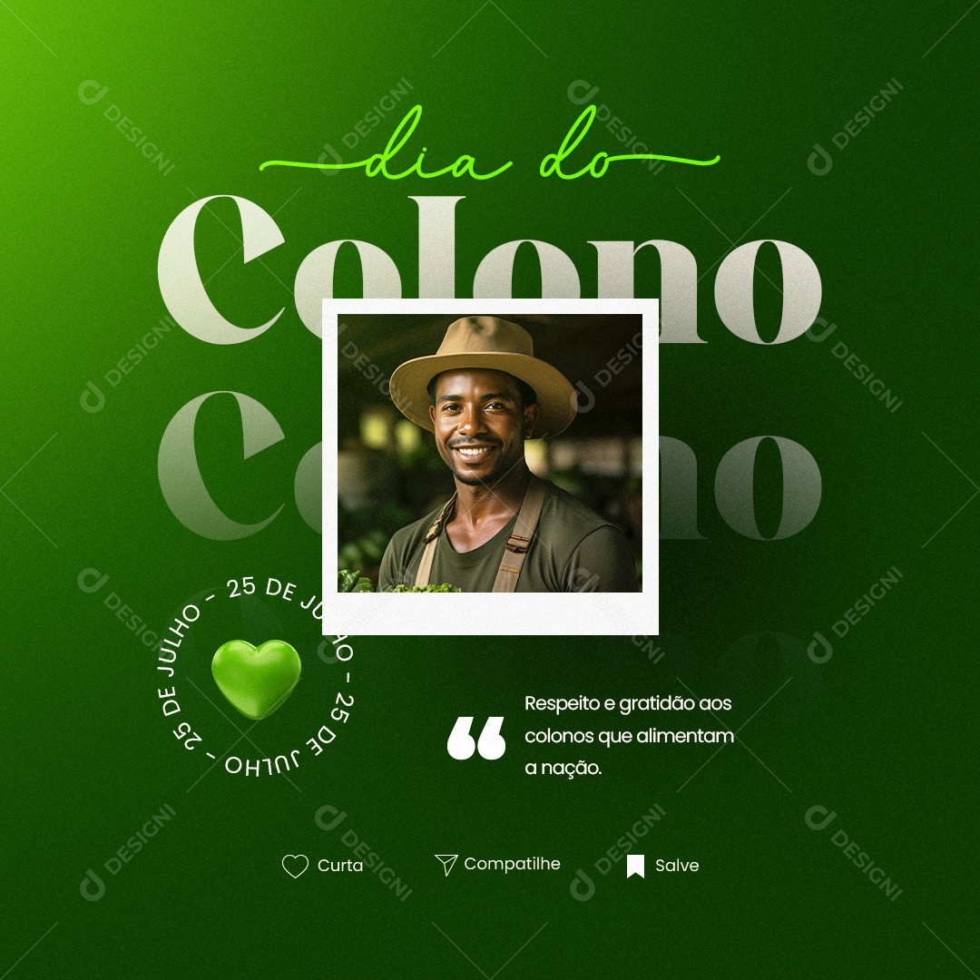 Dia Do Colono Respeito e Gratidão aos Colonos que Alimentam a Nação Social Media PSD Editável