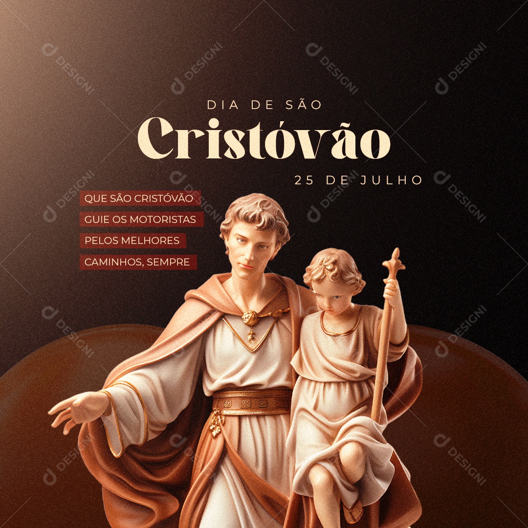 Dia de São Cristóvão Guie os Motoristas Pelo Melhores Caminhos Social Media PSD Editável