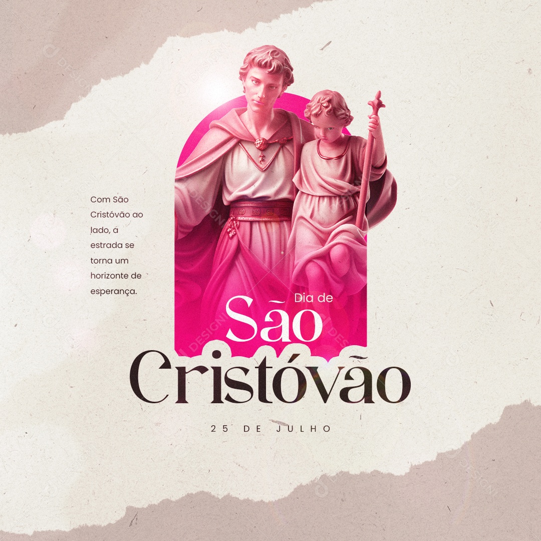 Dia de São Cristóvão A Estrada se Torna Um Horizonte Social Media PSD Editável