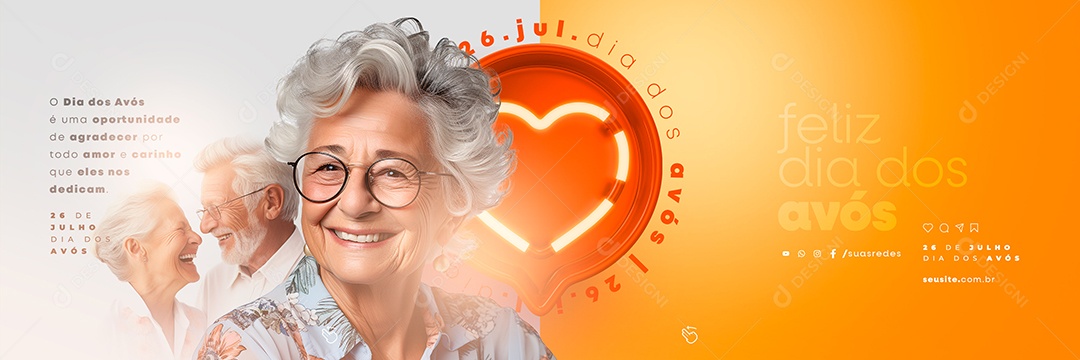 Dia dos Avós é Uma Oportunidade de Agradecer Carrossel Social Media PSD Editável