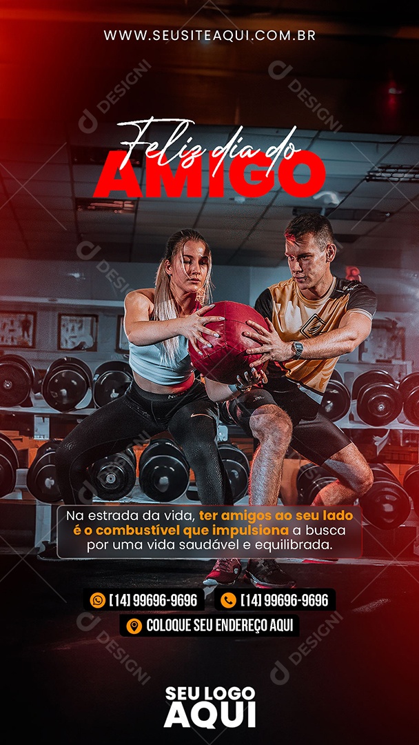 Story Feliz Dia Do Amigo Academia Social Media PSD Editável