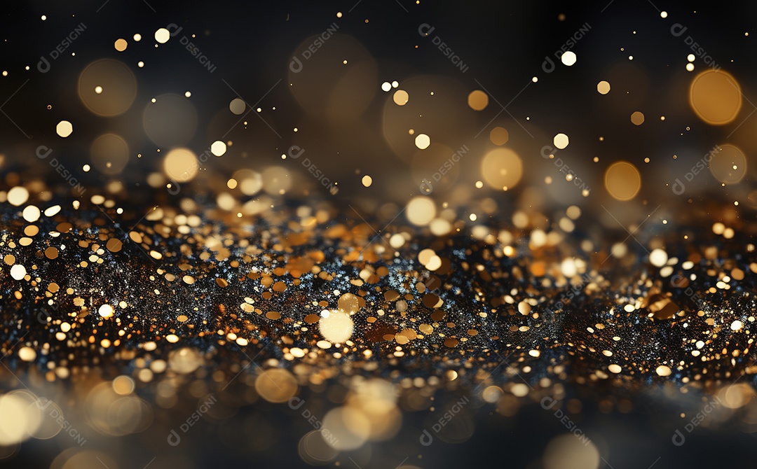 Background de luzes e pontos de ouro