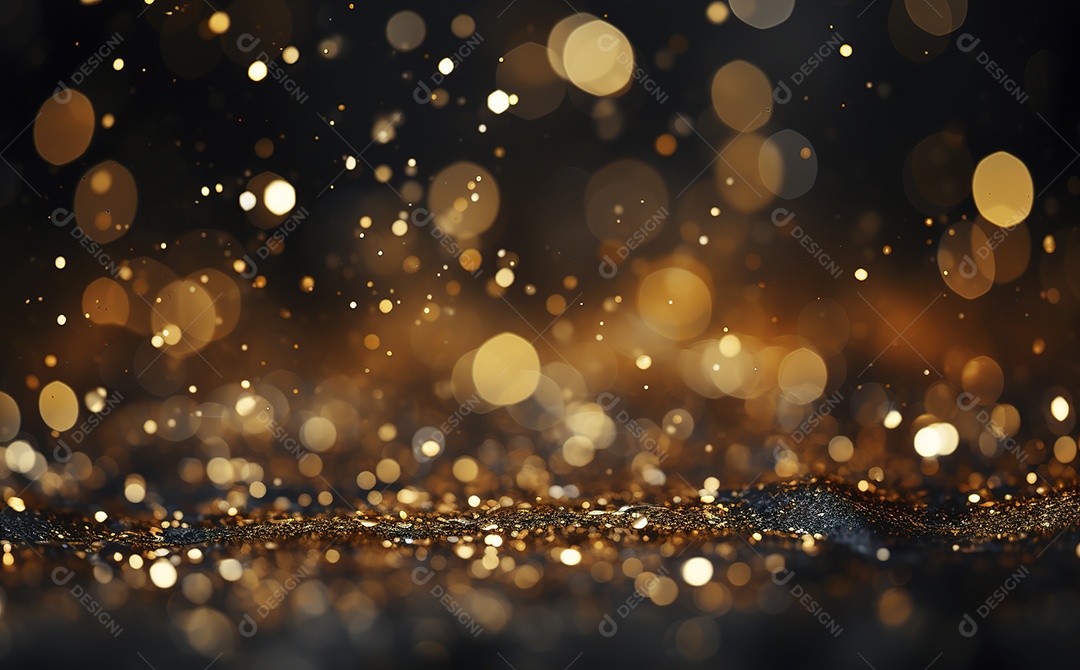 Background de luzes e pontos de ouro