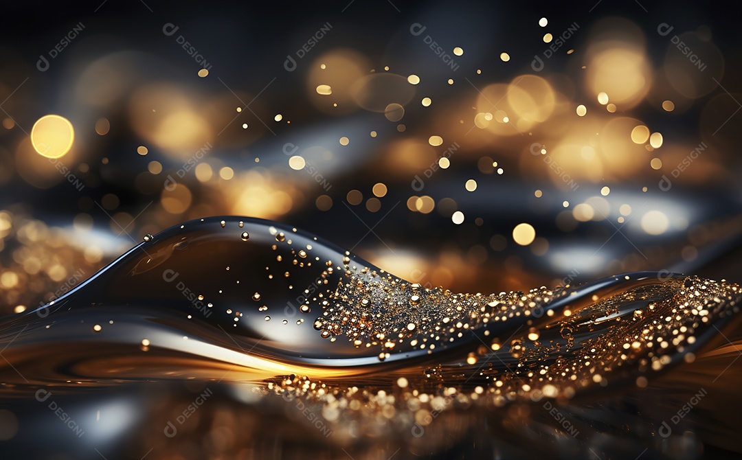 Background de luzes e pontos de ouro