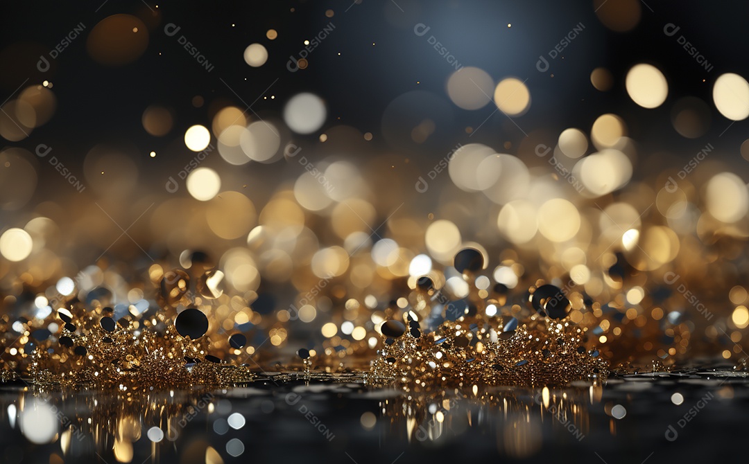 Background de luzes e pontos de ouro