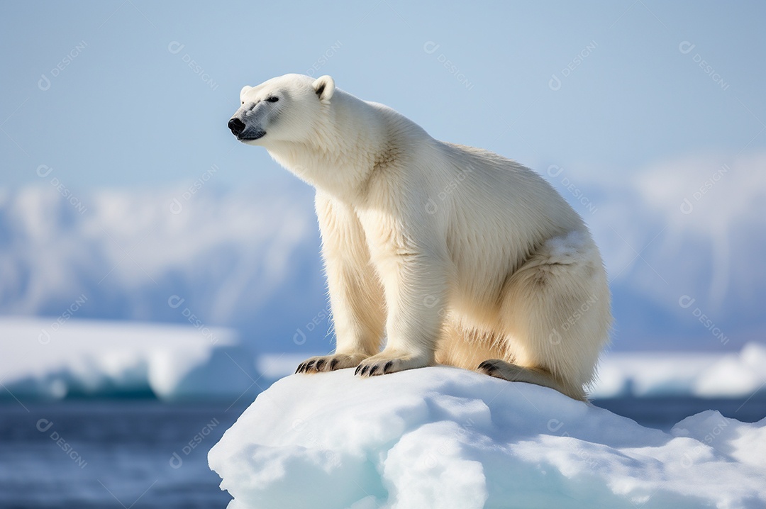 Urso polar no iceberg em seu habitat natural no círculo ártico