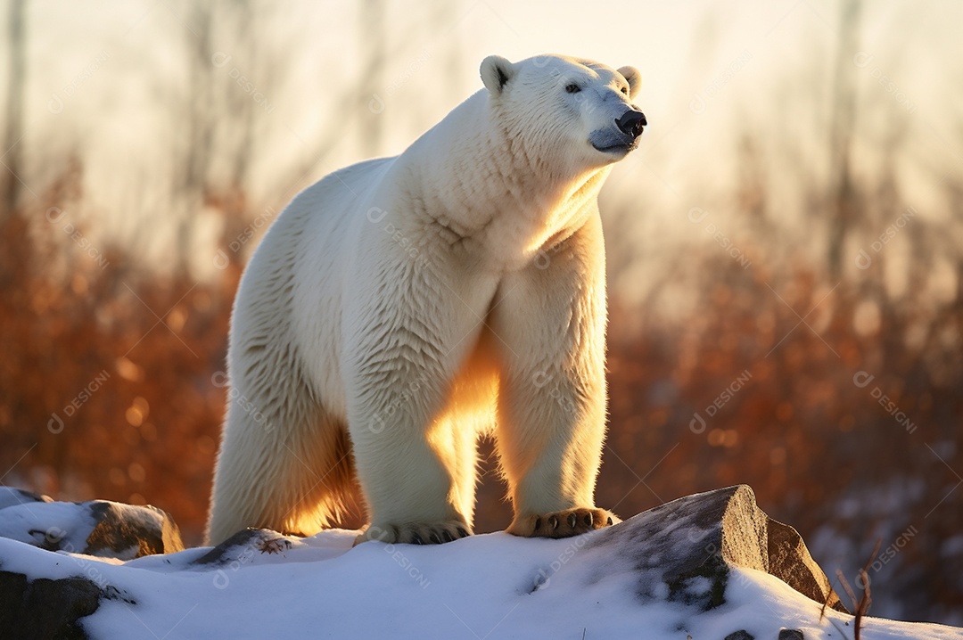 Urso polar no iceberg em seu habitat natural no círculo ártico