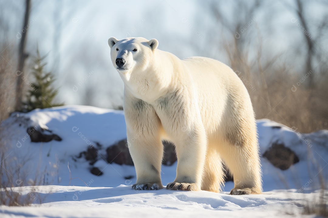 Urso polar no iceberg em seu habitat natural no círculo ártico