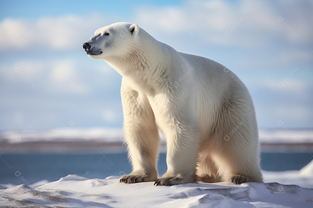 Urso polar no iceberg em seu habitat natural no círculo ártico