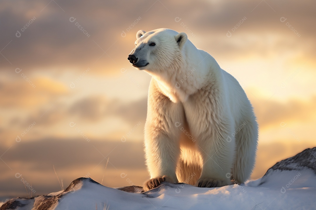 Urso polar no iceberg em seu habitat natural no círculo ártico