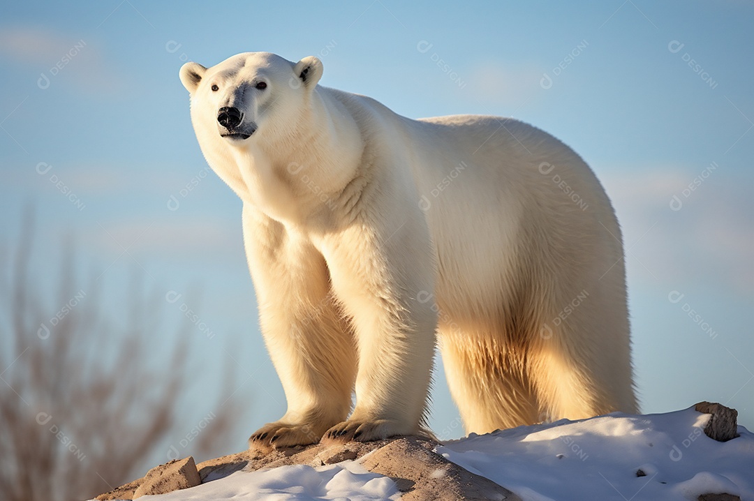 Urso polar no iceberg em seu habitat natural no círculo ártico