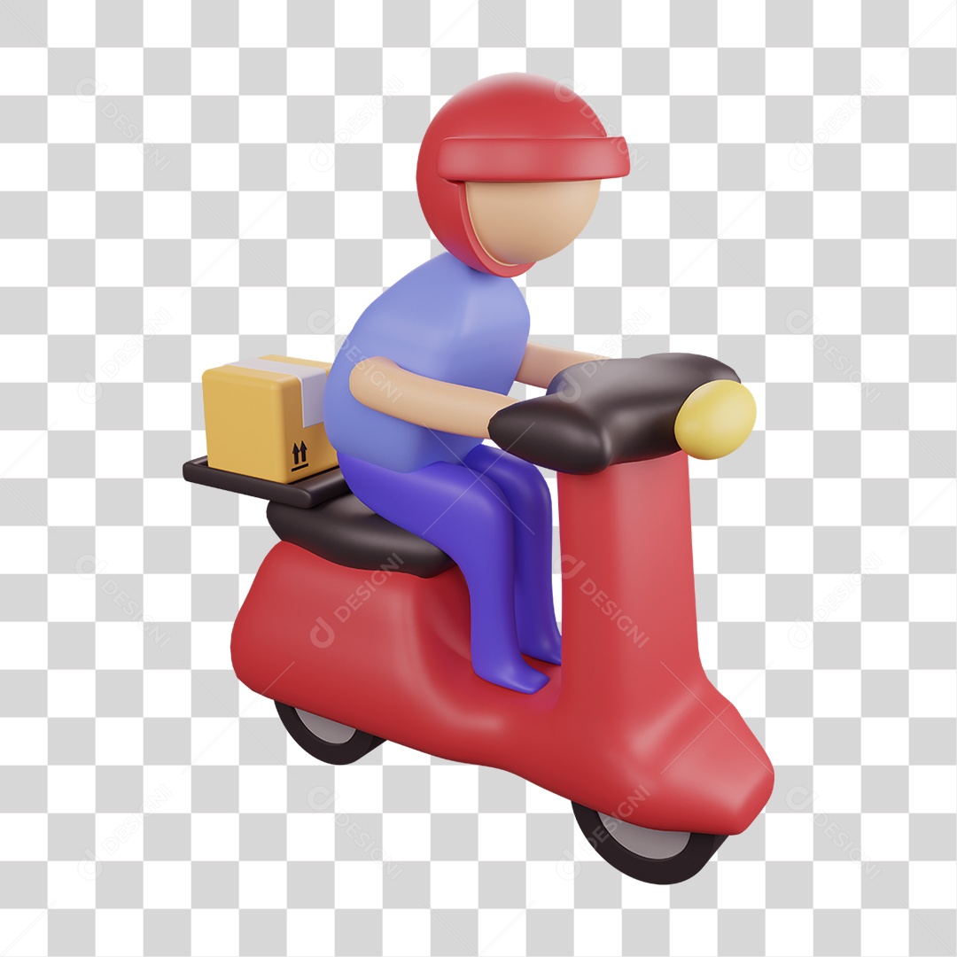 Entregador de Mobilete PNG Transparente