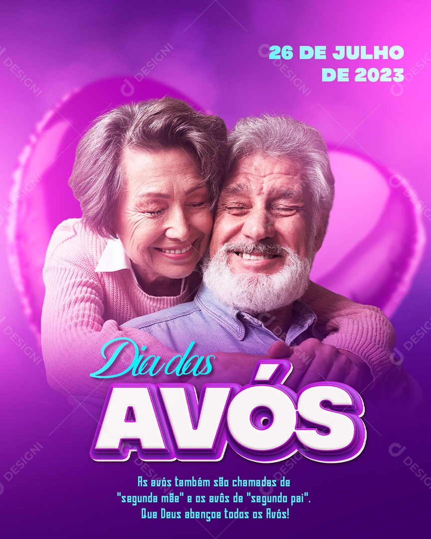 Dia Dos Avós 26 De Julho Social Media PSD Editável