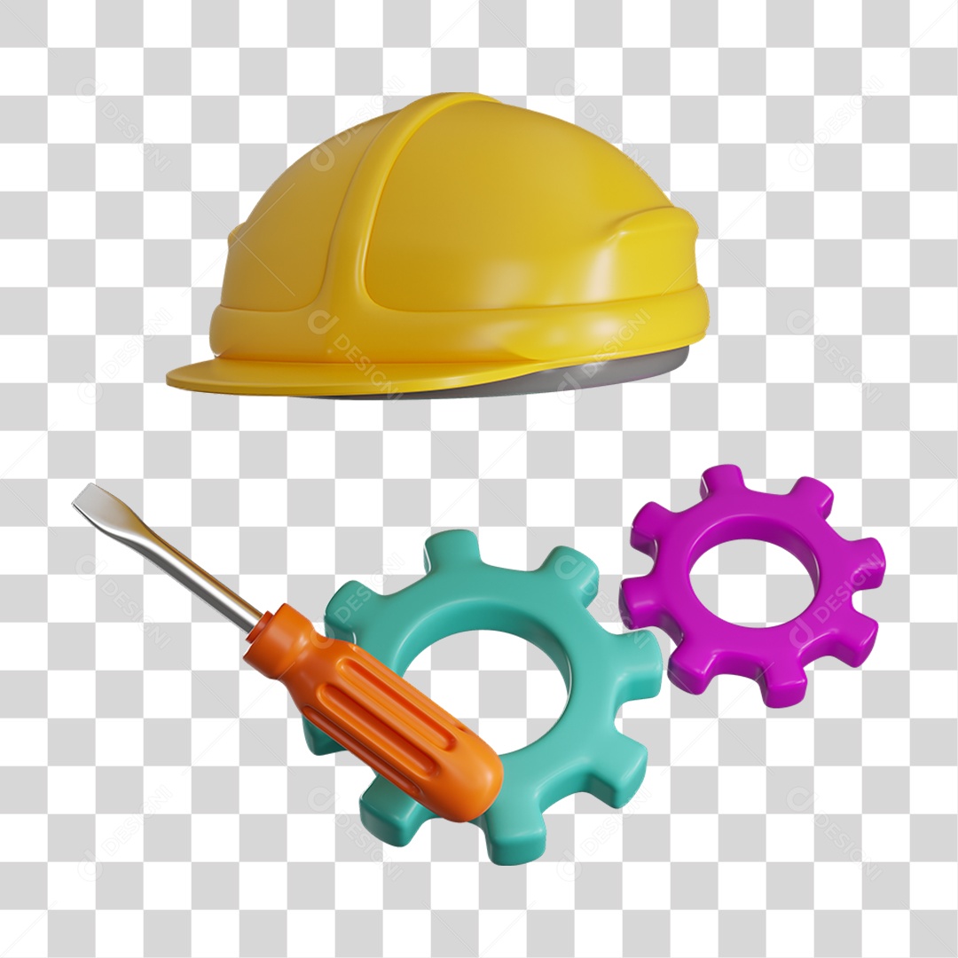 Engrenagem Capacete Chave Fenda Materiais de Construção Reformas PNG Transparente