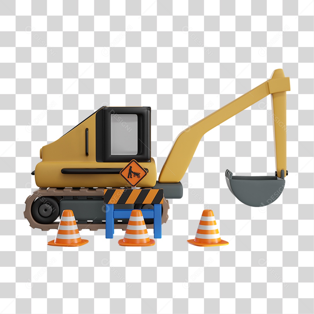 Escavadeira Cones Cavalete Materiais de Construção Reformas PNG Transparente