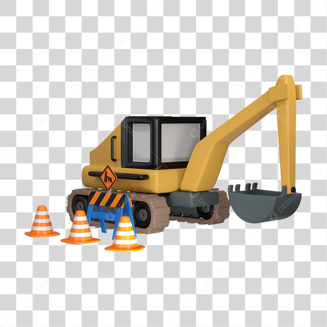 Escavadeira Cones Cavalete Materiais de Construção Reformas PNG Transparente