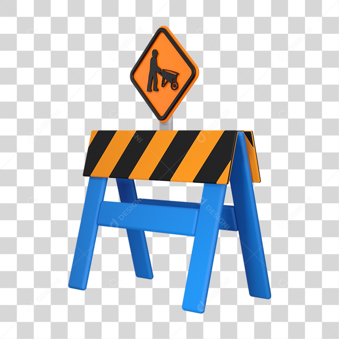 Placa e Cavalete em Obras Materiais de Construção Reformas PNG Transparente