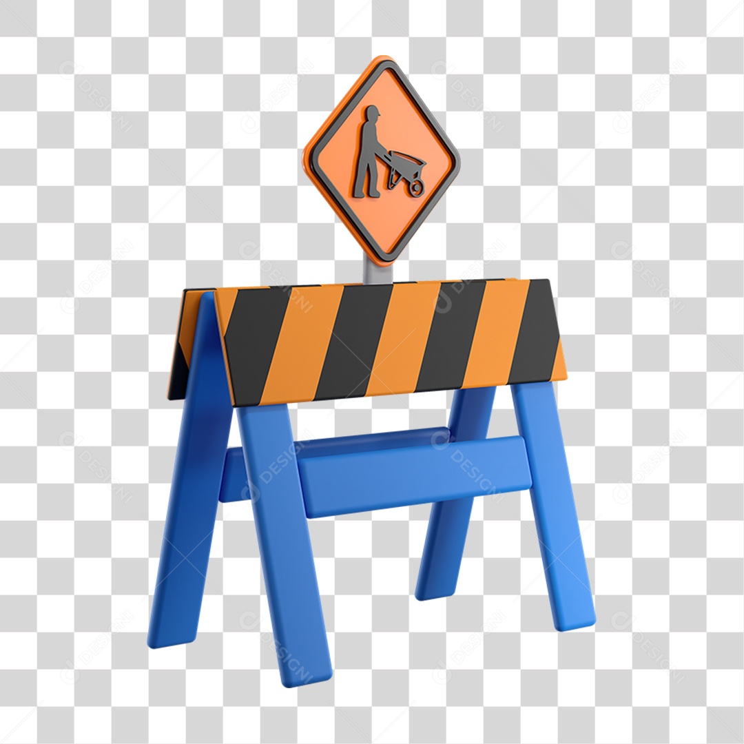 Placa e Cavalete em Obras Materiais de Construção Reformas PNG Transparente