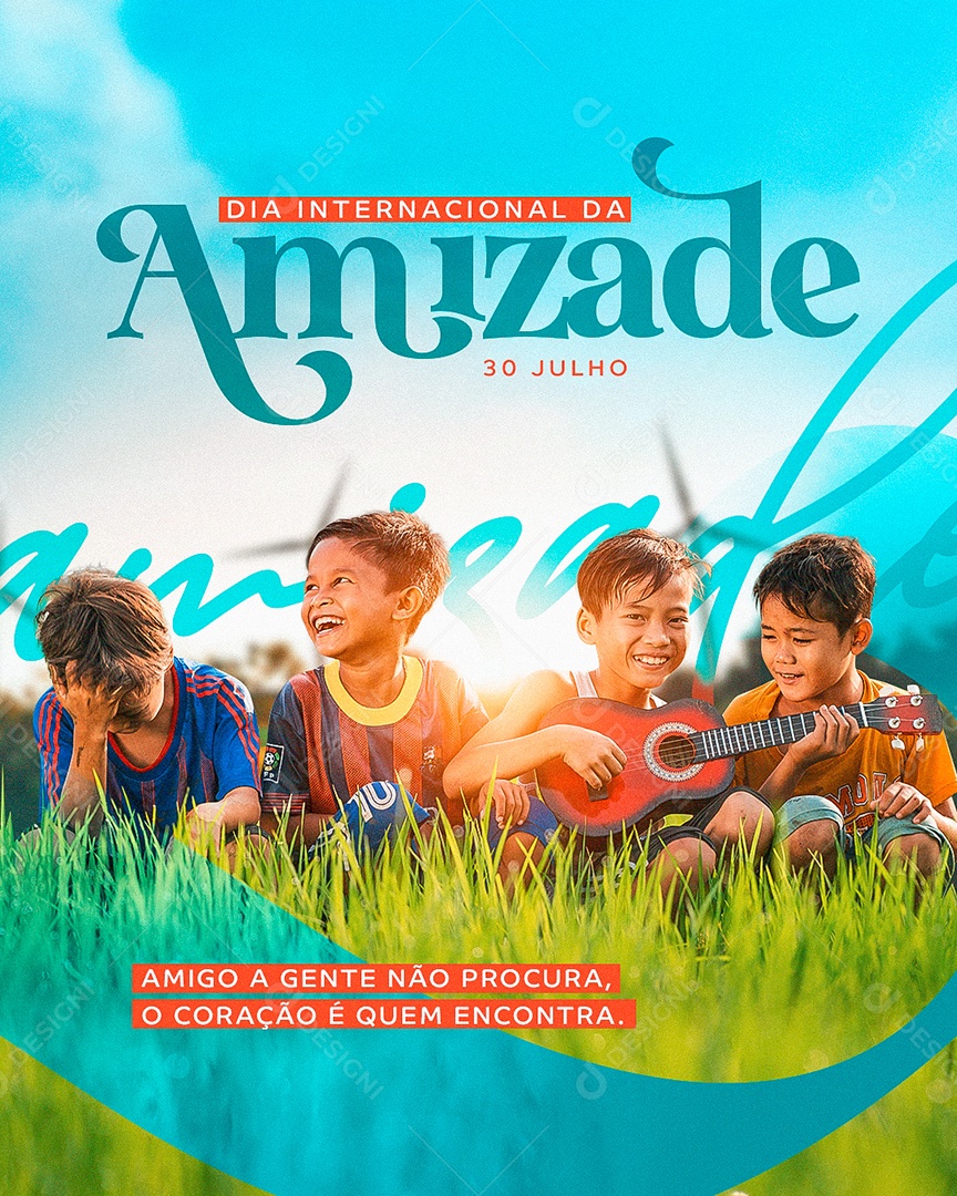 Social Media Dia Internacional Da Amizade 30 De Julho PSD Editável