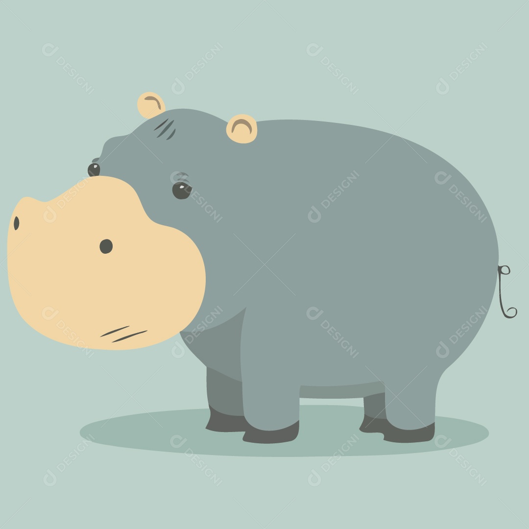 Hipopótamo Ilustração Vetor EPS
