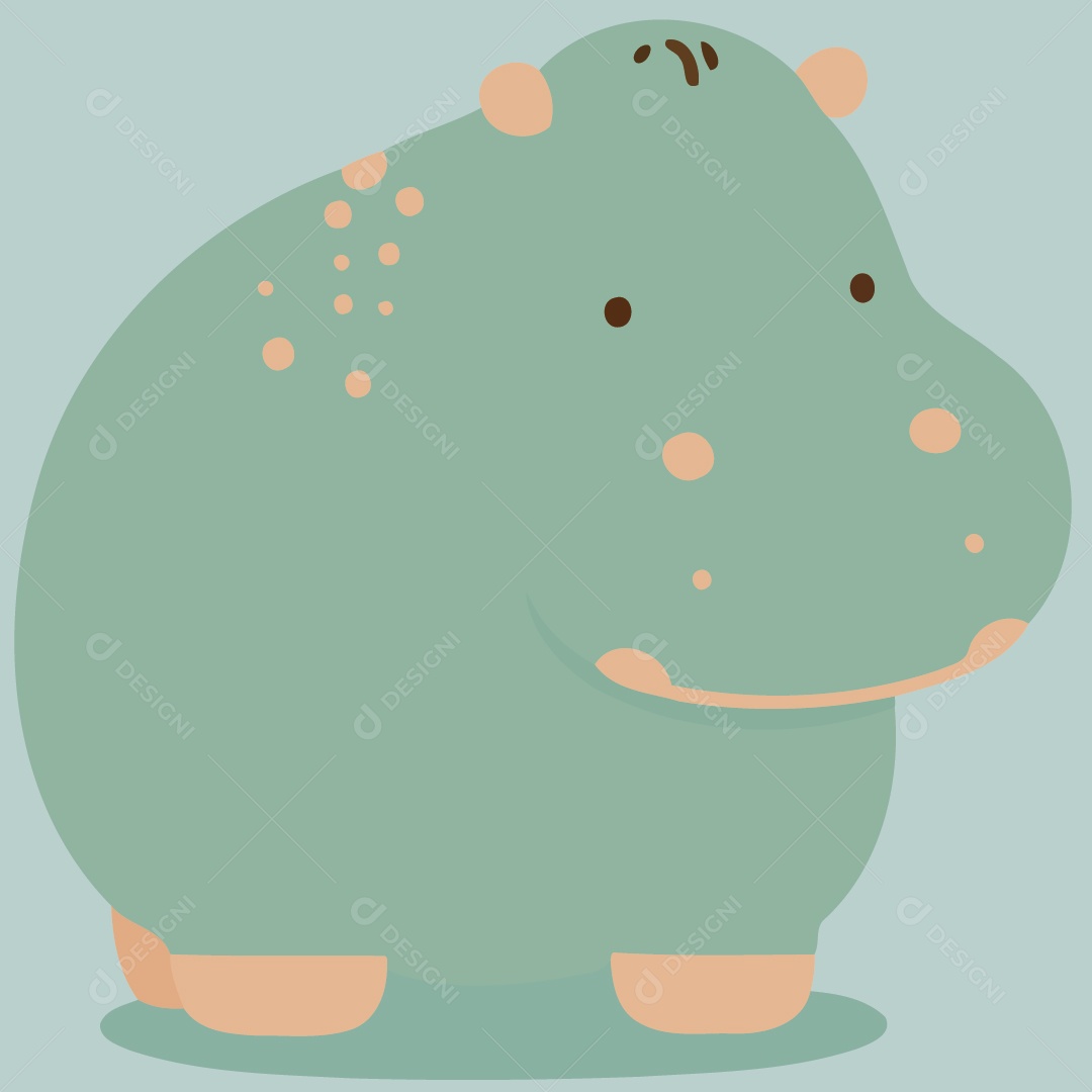 Hipopótamo Ilustração Vetor EPS