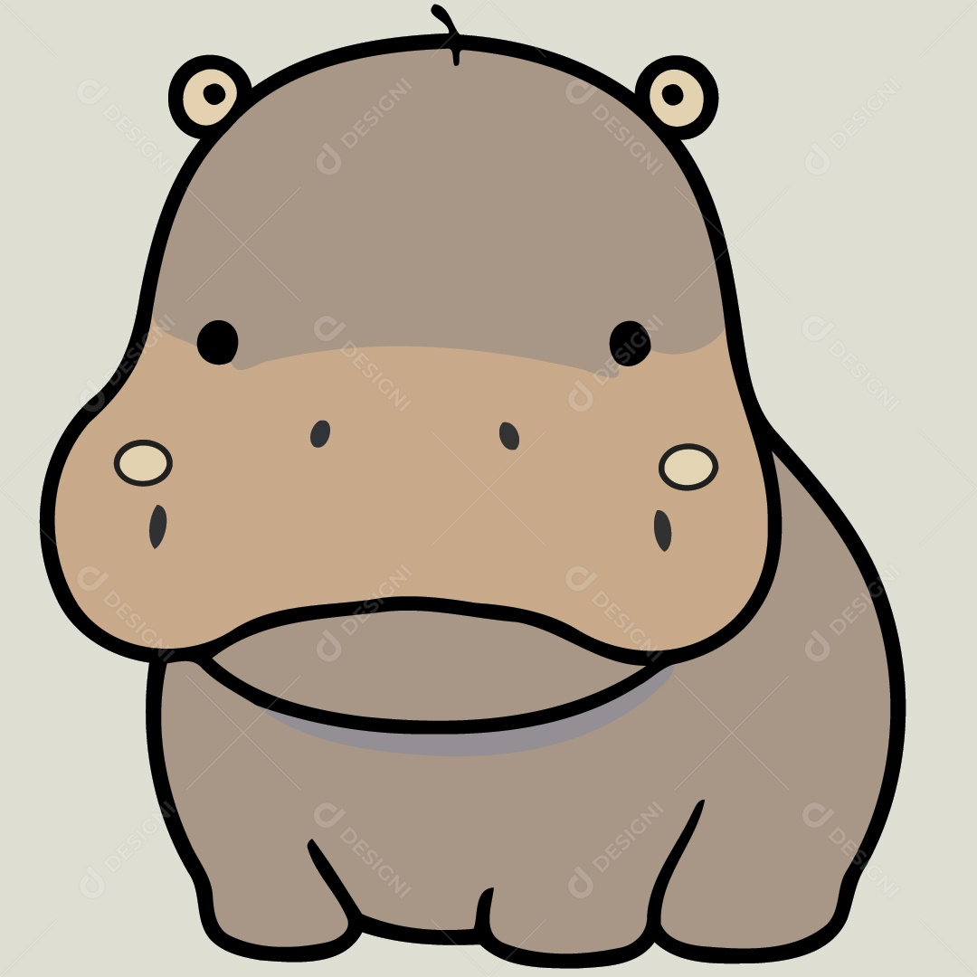 Hipopótamo Ilustração Vetor EPS