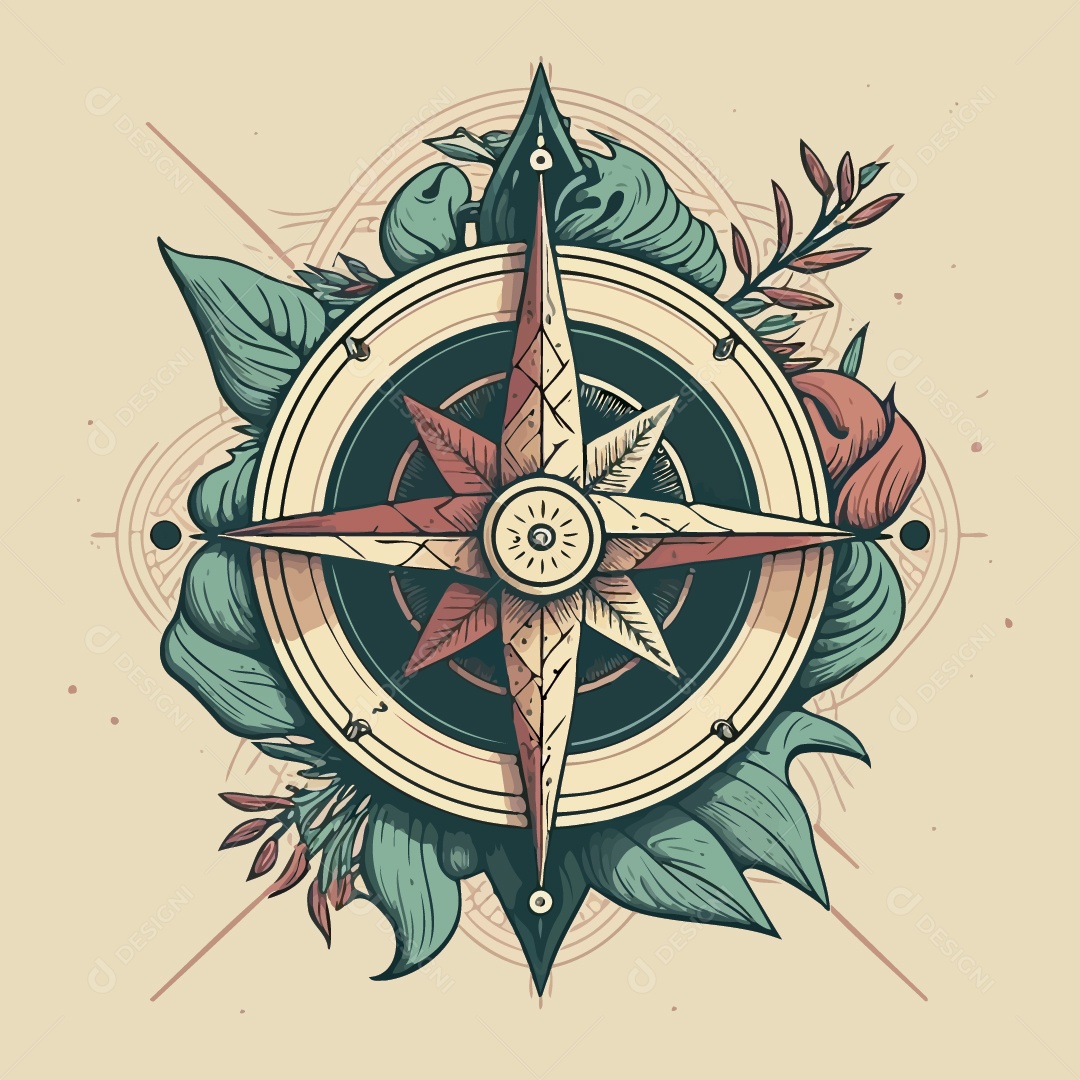 Rosa dos Ventos Ilustração Vetor EPS